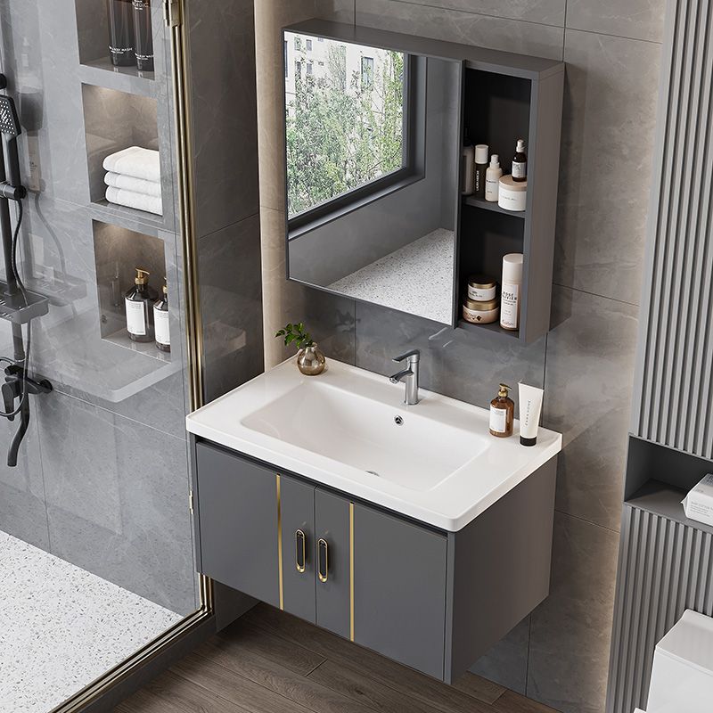 Motijue bathroom cabinet combination bathroom washbasin rock plate small-sized apartment washbasin integrated ceramic washbasin cabinet details Picture