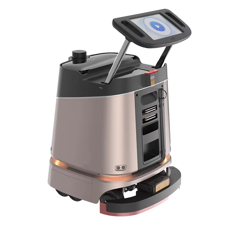 The intelligent cleaning robot is a fully automatic industrial cleaning robot that integrates washing, sweeping, mopping and pushing in commercial hotels and supermarkets Item Picture
