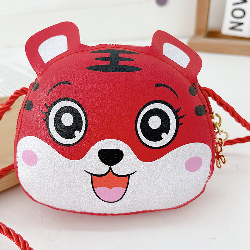 2022 Year of the Tiger New Children's coin Purse, Auspicious Tiger crossbody fashionable pu cute single-shoulder bag for both men and women details Picture