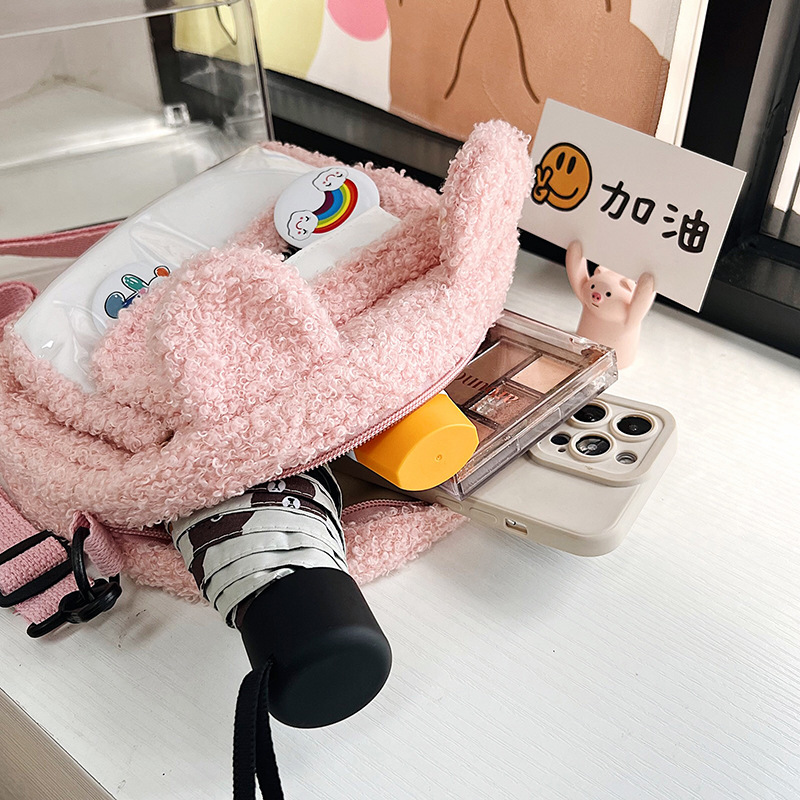 2022 Autumn and winter Edition Japanese cute plush bear bag, new Instagram cartoon student crossbody bag and single-shoulder bag Application Scenario