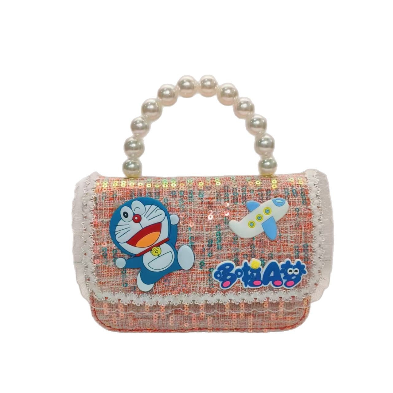 Children's princess bag, pearl handbag, crossbody bag, loose change accessory, small square bag, chain bag, little girl's lucky money bag Item Picture