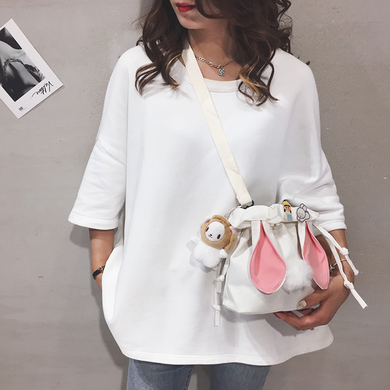 2024 New Rabbit small single room crossbody plush bag, cute little girl mobile phone loose change ins bag details Picture