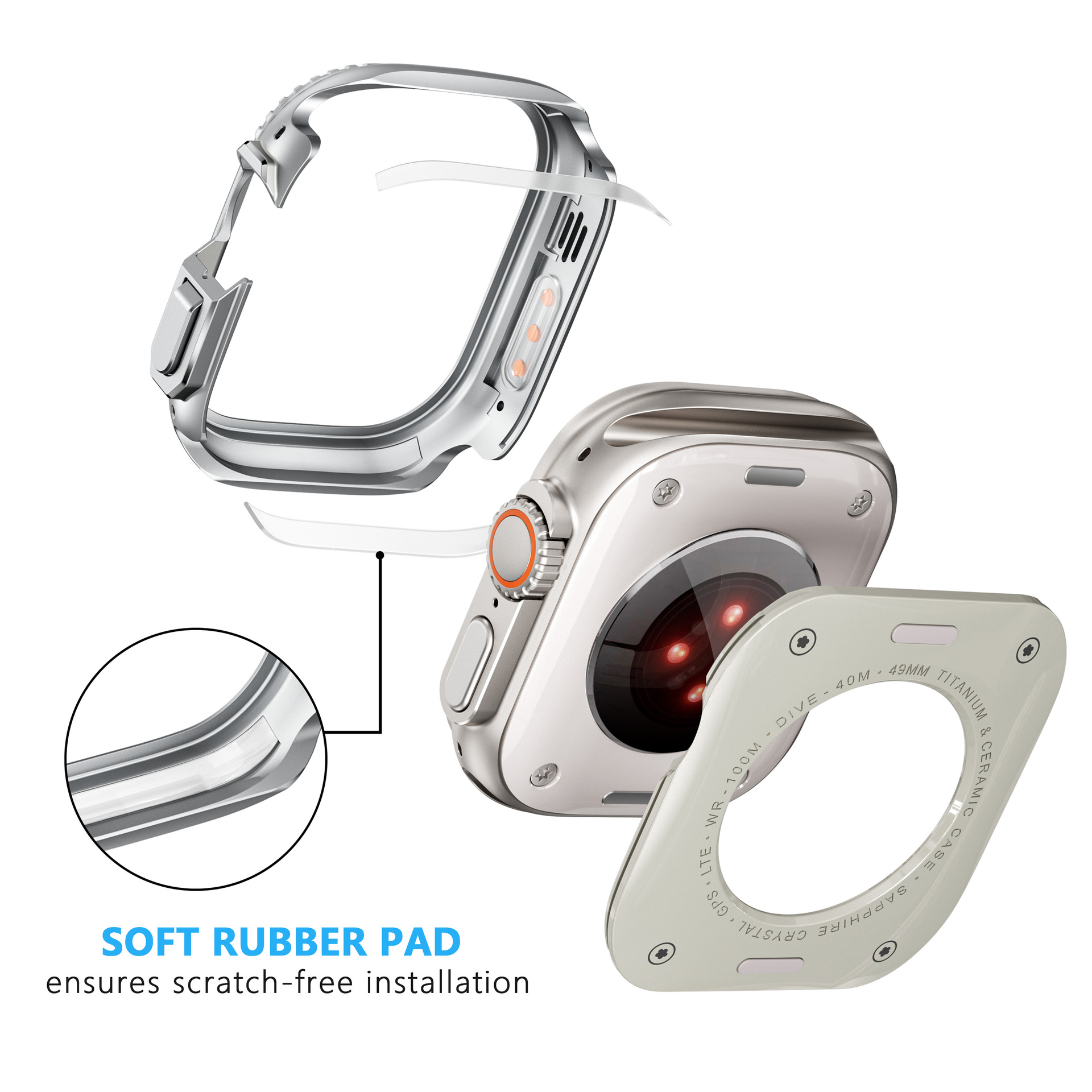 Suitable for Apple Watch case, Apple Watch4-9 generation electroplated multi-color instant transformation SPORT metal case Item Picture