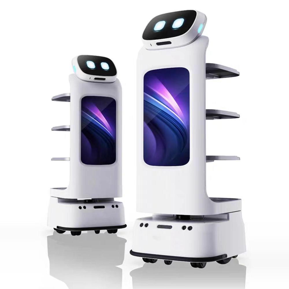 The new type of food delivery robot features intelligent ordering, hotel commercial services, front desk hall navigation, welcoming, reception and publicity Item Picture