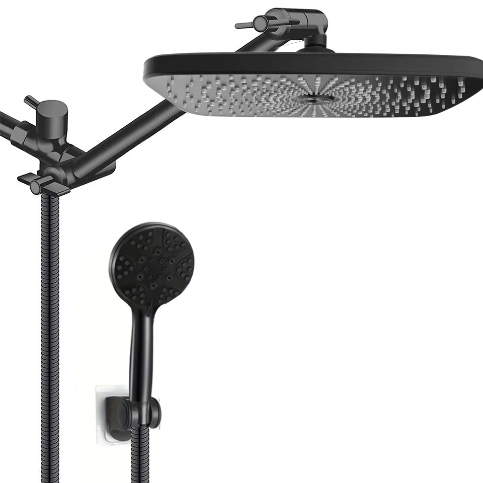 Wholesale of new cross-border black starry sky shower head set with spray gun and 8-function handheld top shower head set Application Scenario