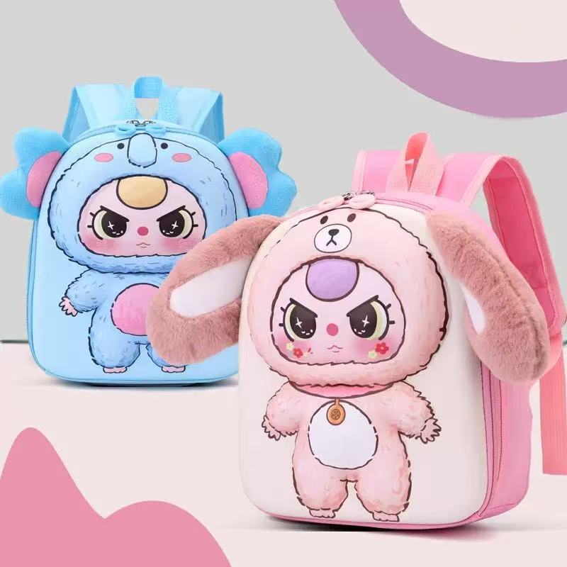 Cute kid three-year-old children's schoolbag, plush toy, kindergarten backpack, 3-4 years old baby cartoon backpack, small class 2 full figure