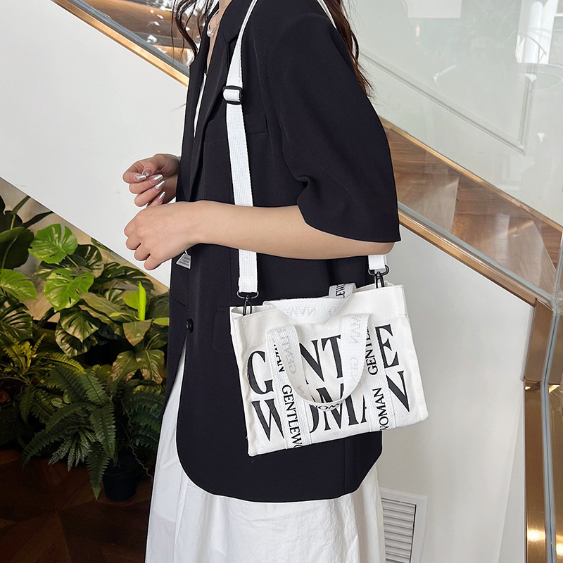 Fashionable letter canvas small bag for women, 2024 new style casual and stylish crossbody phone bag for going out, wholesale Specification drawing