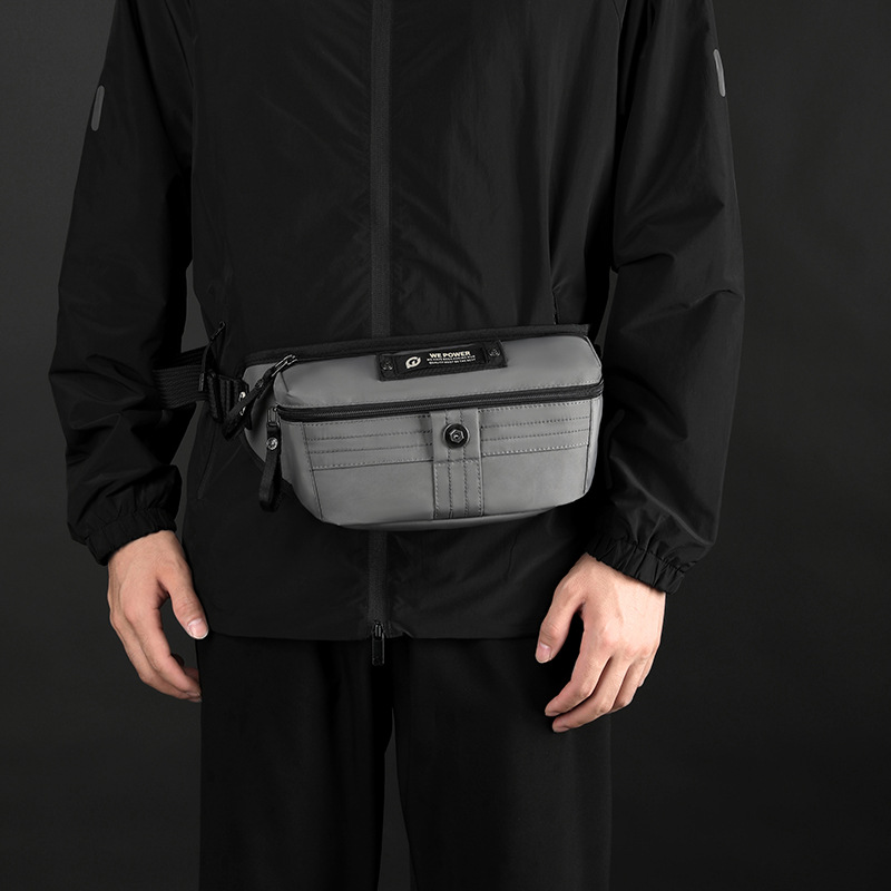 WEPOWER's new men's waist bag is an outdoor casual sports single-shoulder crossbody small water-resistant waist bag Specification drawing
