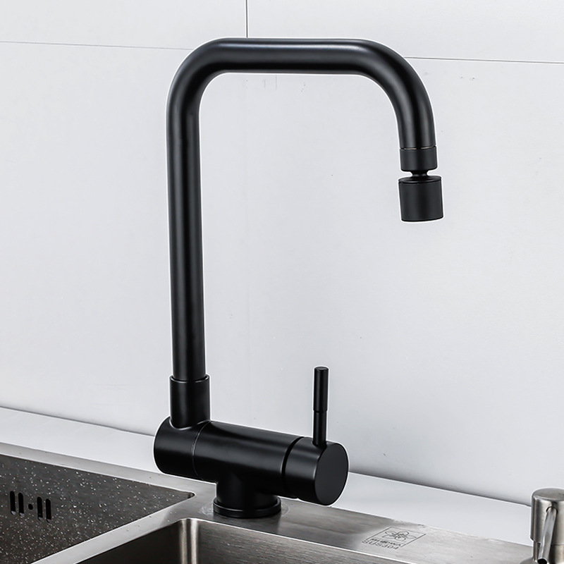 304 stainless steel kitchen sink, window-opening faucet, cold and hot rotating folding double-rotating sink mixing valve Application Scenario