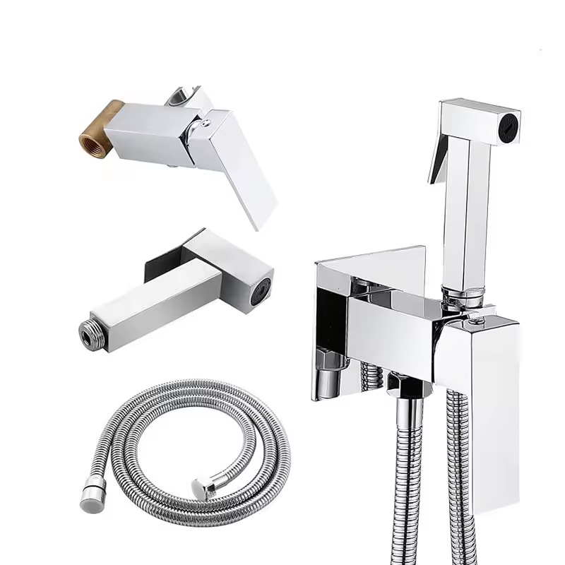Cross-border toilet spray gun faucet concealed shower head alloy bidet spray gun Toilet companion bathroom mixing valve Specification drawing