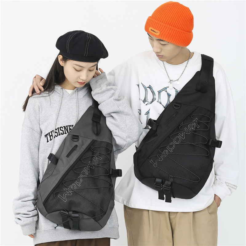 WEPOWER's new trendy large-letter men's and women's chest bag, a large-capacity single-shoulder crossbody bag for motorcycle workwear details Picture