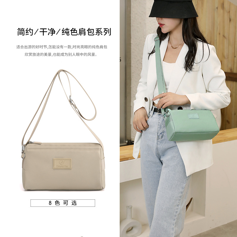 Cross-border nylon women's bag 2025 New style fashionable single-shoulder bag for women, casual and lightweight crossbody bag, water-resistant nylon bag full figure