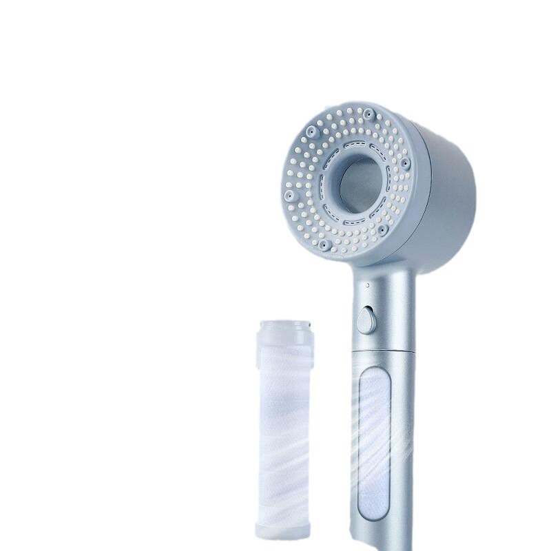 Best-selling hollowed-out household super-pressurized showerhead, bathroom water heater, turbine large water output, five-level filter showerhead Item Picture