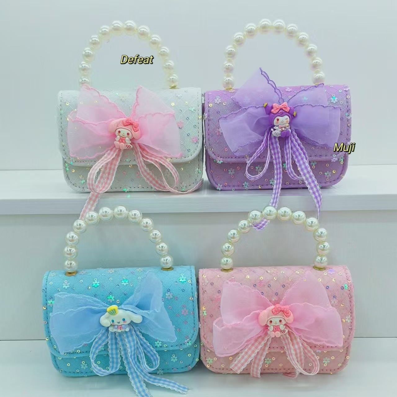 Pearl handbag, crossbody accessory bag, Melody Kuromi children's princess bag, girls' lucky money bag, small square bag Application Scenario