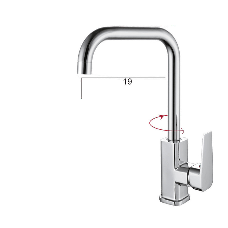 Kitchen all-copper hot and cold water faucet, household water washing basin, rotatable single-cooling stainless steel switch, one piece sold directly Item Picture