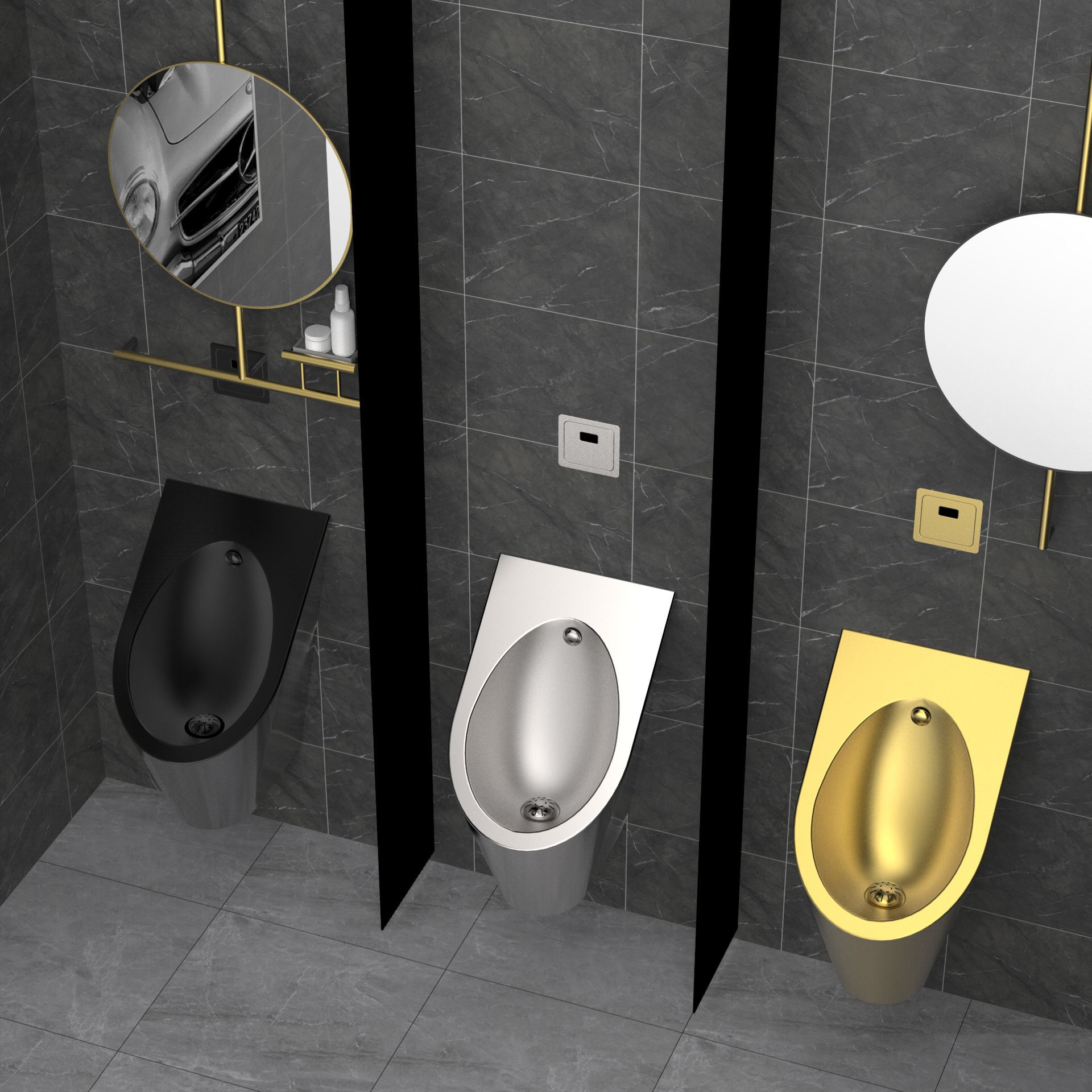 Customized 304 stainless steel urinal, light luxury and elegant, KTV bar, prison public men's restroom, wall-mounted urinal details Picture