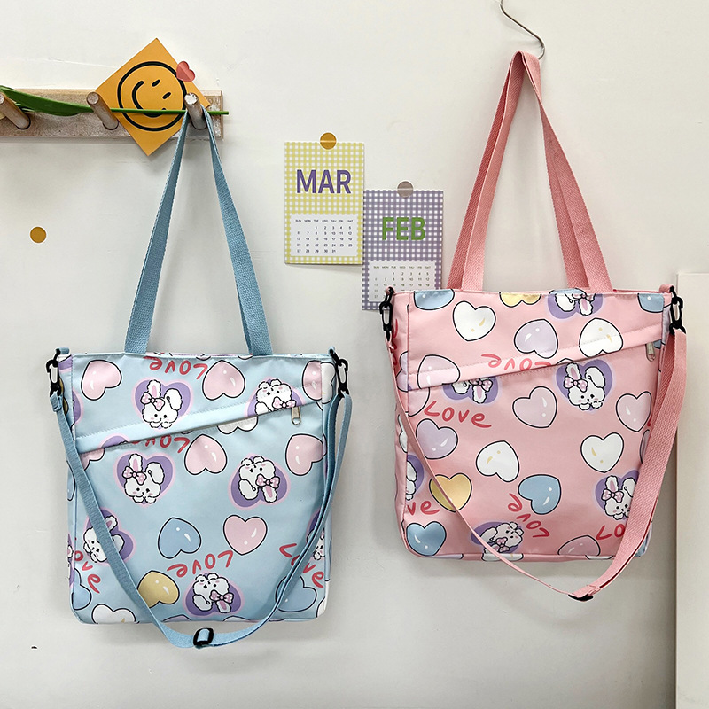 Large-capacity single-shoulder crossbody handbag, A4 for primary and secondary school students' after-school tutoring, cute cartoon interest class, super adorable crossbody bag full figure