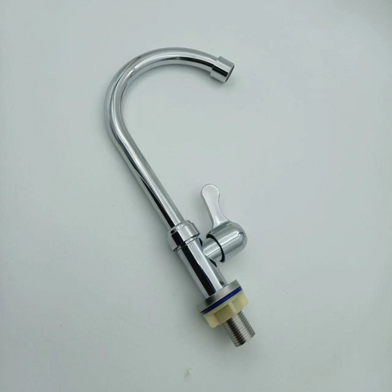 Round and vertical plastic faucet, sink faucet, single cold water 4-minute sink faucet, plastic steel large bend single hole faucet Application Scenario