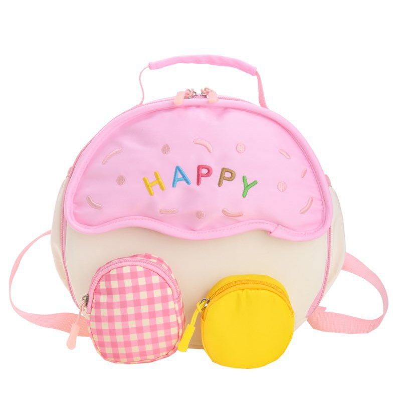 The new children's kindergarten baby double-shoulder small schoolbag and student storage bag feature a fashionable design and are cute Item Picture
