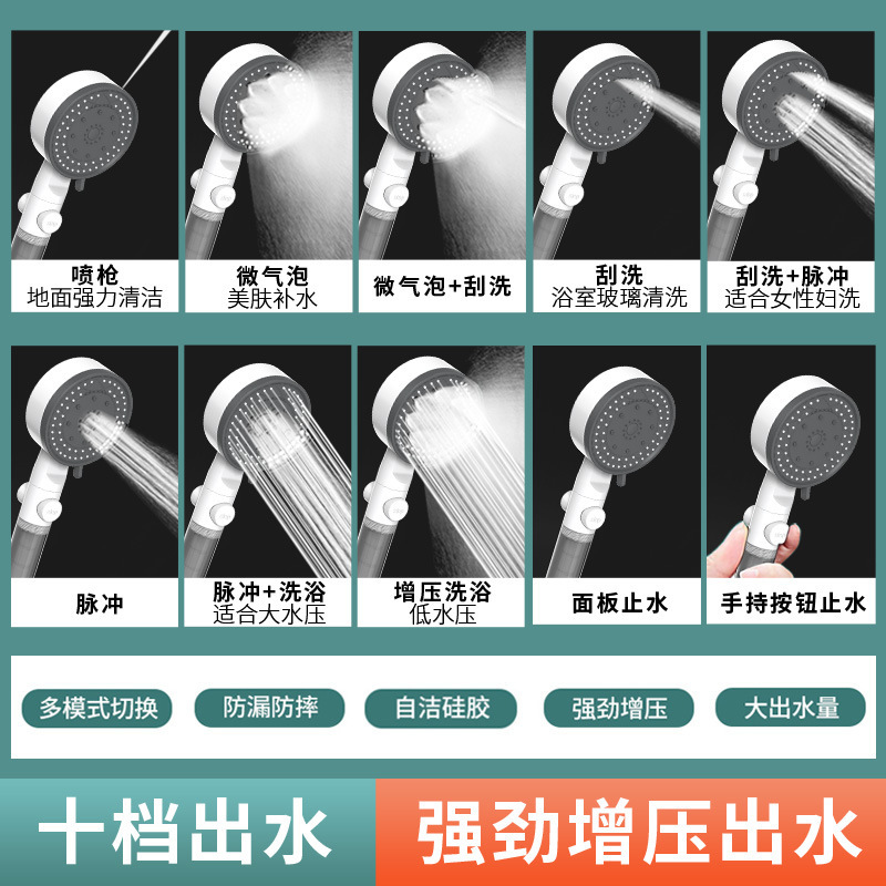 The new Panda showerhead features a super strong ten-speed pressurized bathtub faucet, a flower shower head, and a rain shower head for showering Specification drawing