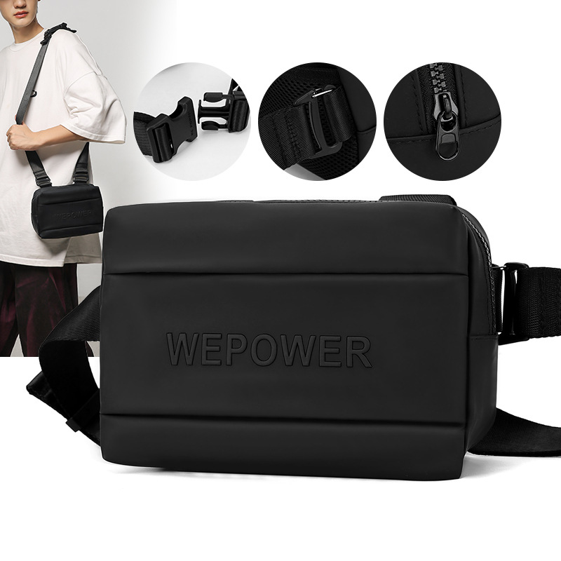 WEPOWER's new trendy brand chest bag, an outdoor multi-functional small bag, is casual and fashionable. It can be carried in various ways and is a single-shoulder crossbody bag full figure