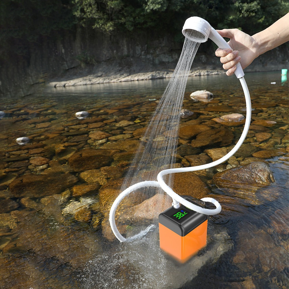 Outdoor bathing wonder for dormitories: Electric self-priming water pump for bathing, simple and portable dormitory shower head full figure