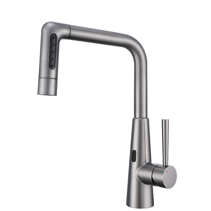 Multi-functional hot and cold faucet, intelligent infrared sensor hot and cold pull-out faucet, sink, kitchen use Item Picture