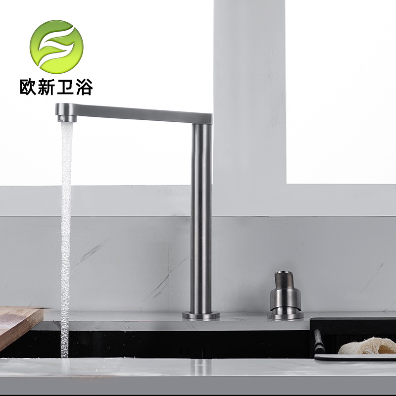 304 stainless steel sink, hidden lift folding faucet, invisible faucet, cold, hot and pure water three-in-one details Picture