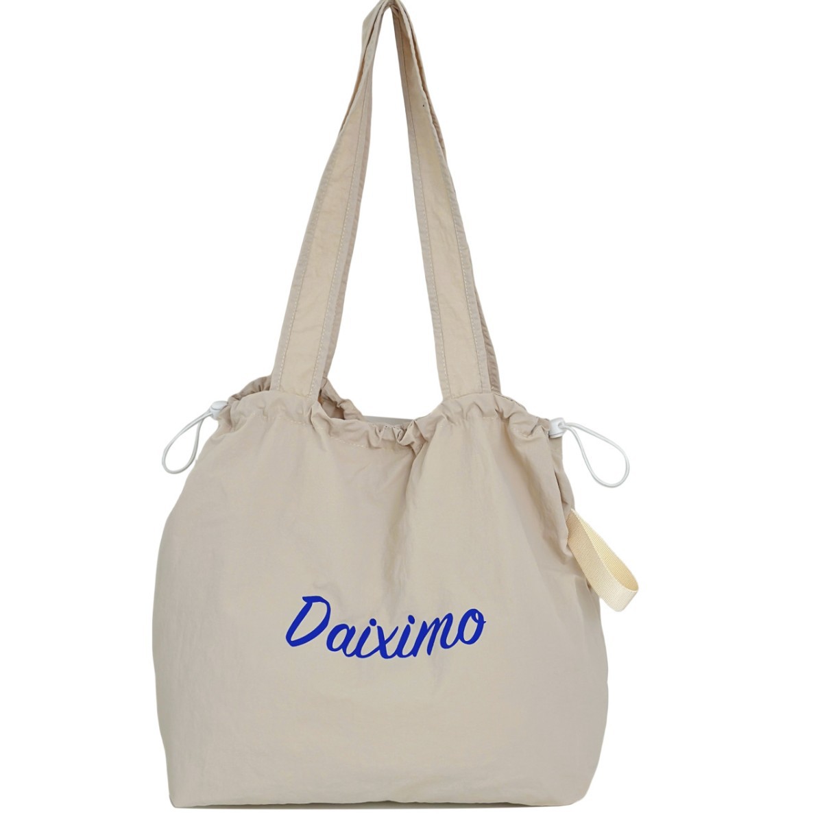 Solid color large-capacity tote bag 2025 bestseller, fashionable commuting lightweight handbag, laid-back style drawstring nylon bag for women Item Picture