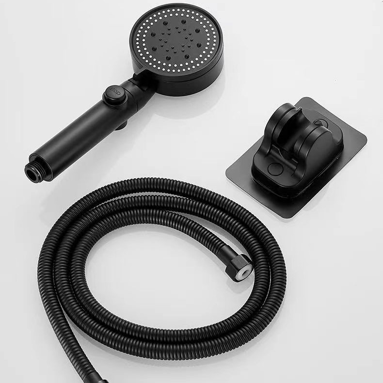 Cross-border supermarket spray shower head, matte black showerhead, multi-functional five-speed pressure-increasing handheld shower head set full figure