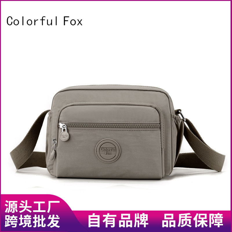 Colorful Fox trendy single-shoulder bags, custom-made outdoor casual crossbody bags, multi-layered simple bags, cross-border full figure