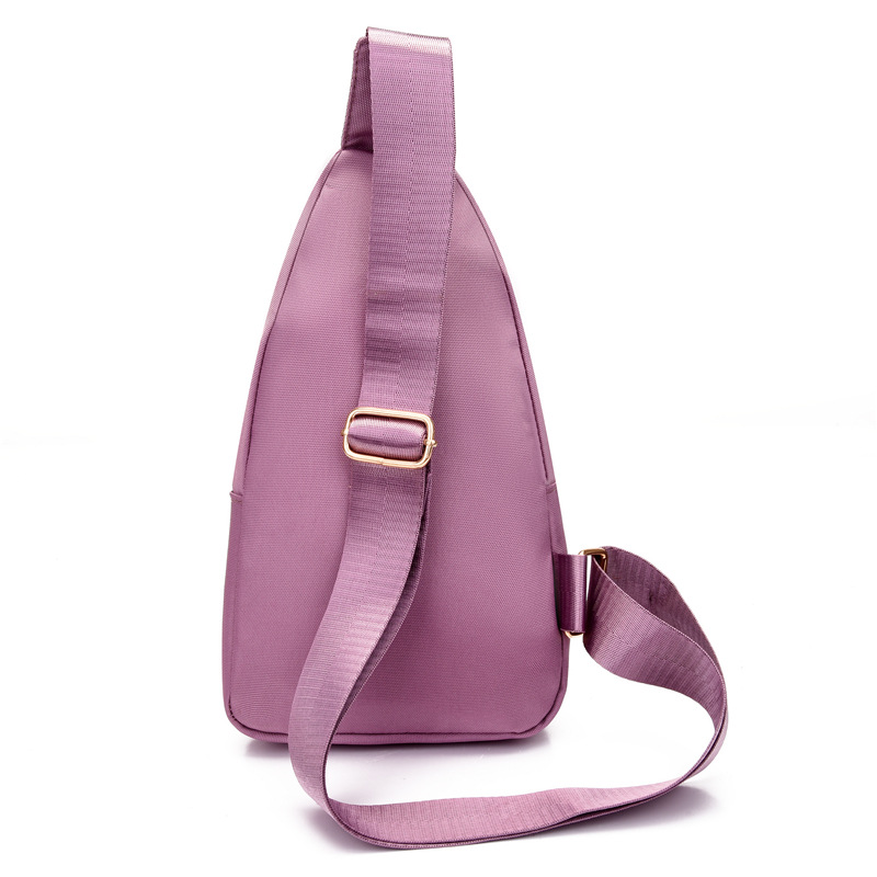 The new women's embroidered nylon crossbody bag is fashionable and versatile. The embroidered checkered chest bag is a simple and everyday outdoor travel bag for women Item Picture