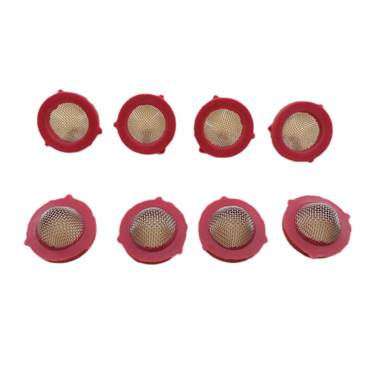 Red 6-point filter gasket, garden plastic hose joint, washing machine accessories, stainless steel gasket Item Picture