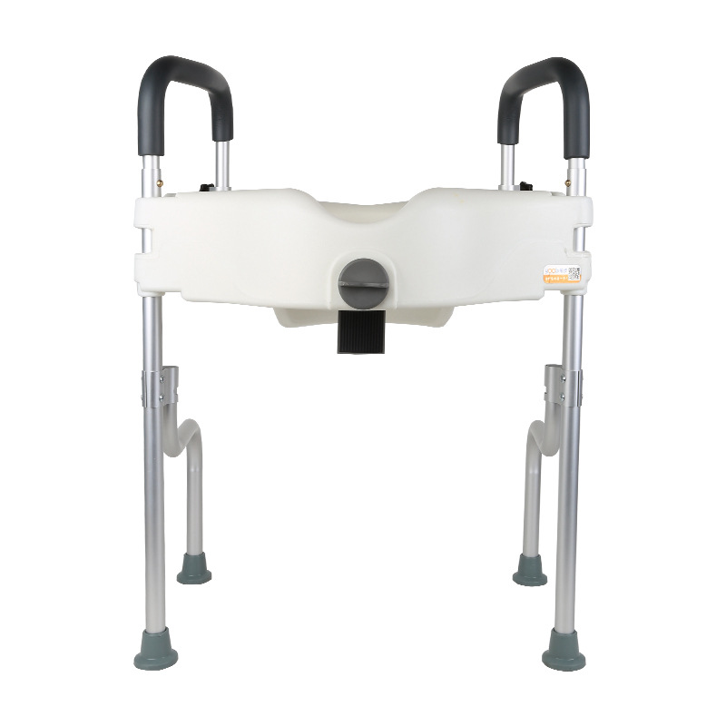 Cross-border aluminum alloy elderly toilet height-increasing device with armrest toilet seat, portable height-increasing pad, rehabilitation care full figure