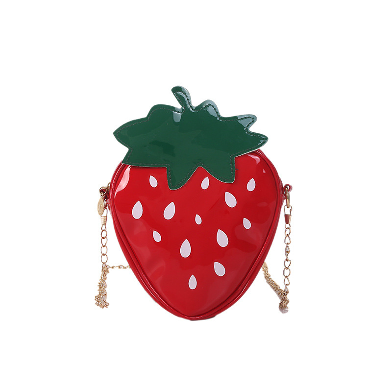 2020 New personalized women's bag, pineapple and strawberry bag, color-blocking chain, single-shoulder crossbody small bag, creative backpack for export Item Picture