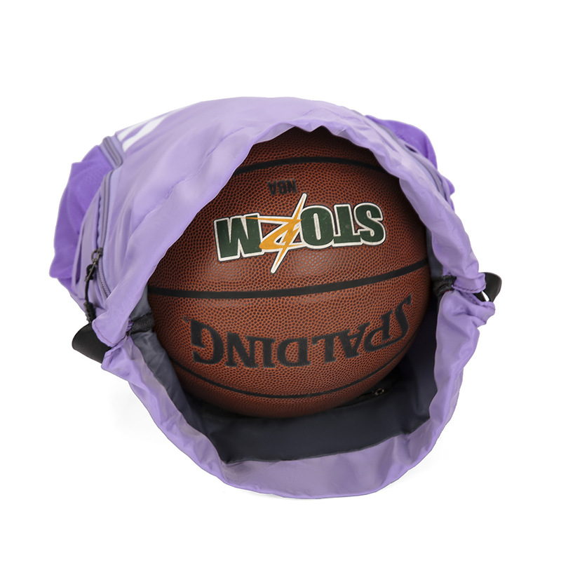 New large-capacity, lightweight, dry-wet separated swimming backpack, travel basketball bag and fitness bag with a drawstring opening Specification drawing