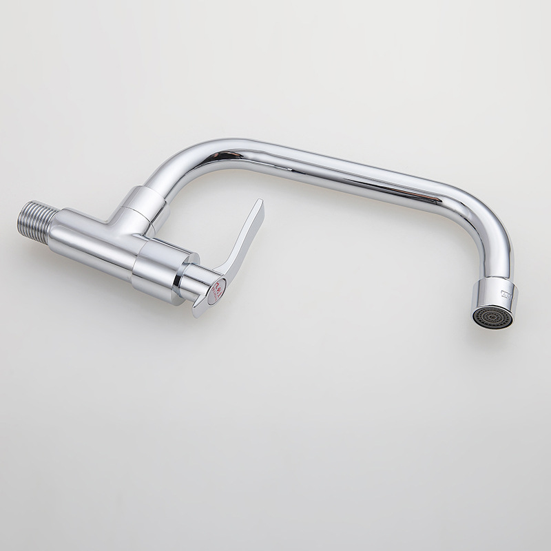 The manufacturer supplies Feilihuang stainless steel copper core copper rod faucet single kitchen horizontal inclined tube vegetable basin faucet Specification drawing