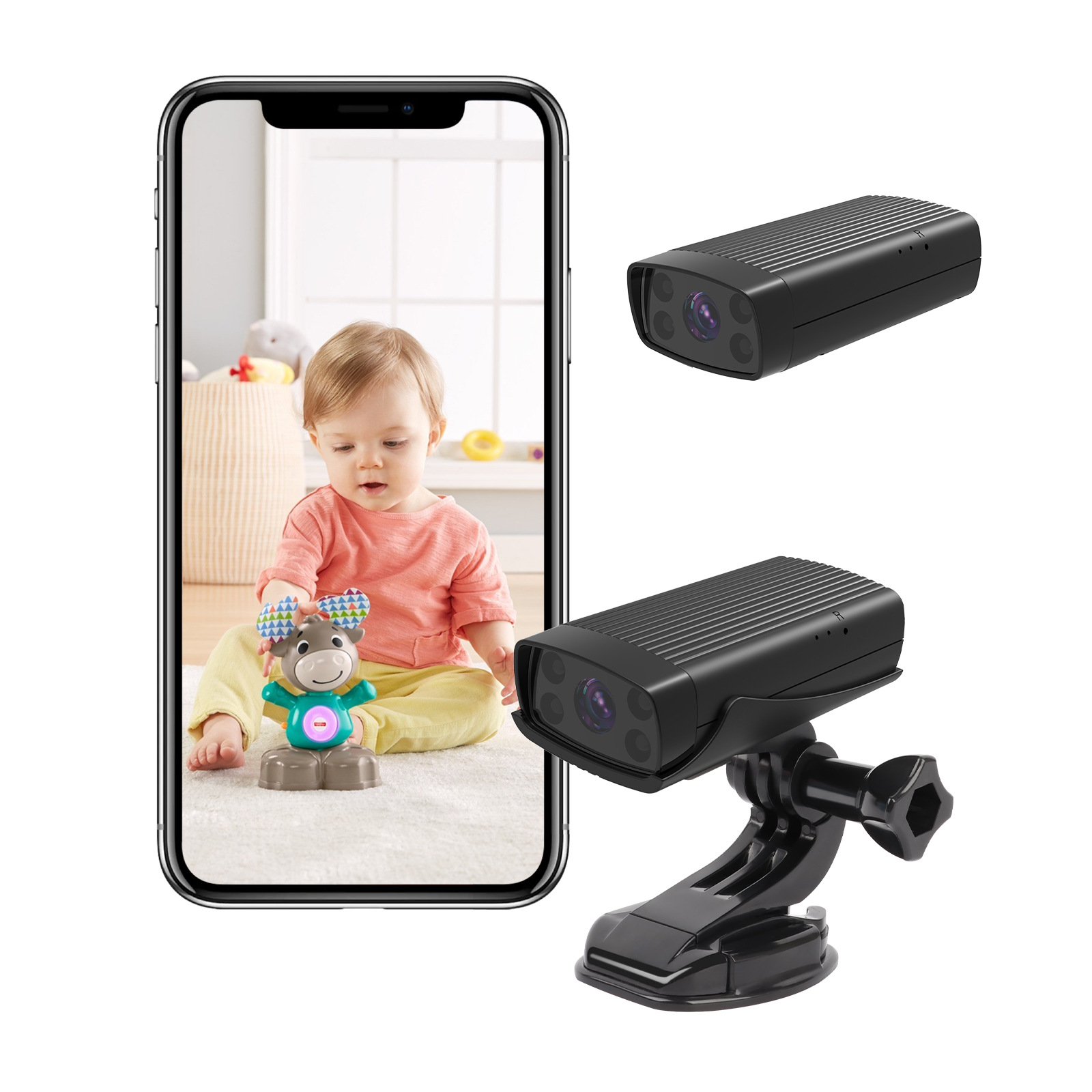 The new cross-border high-definition surveillance camera monitor can monitor home use, night vision, indoor and outdoor unplugged cameras Specification drawing