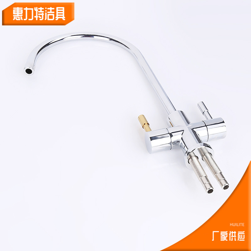 We supply the Damiben dual-outlet faucet with a 3-part water inlet and 3-part water outlet, as well as a kitchen direct drinking purified water gooseneck faucet Item Picture