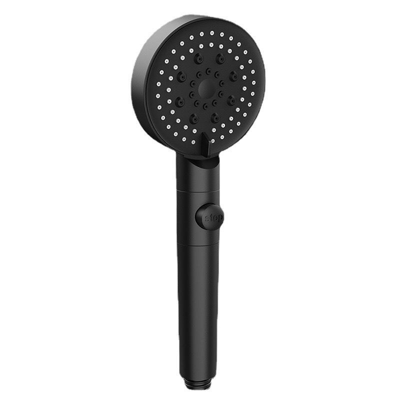 Pressurized showerhead faucet set, bathroom shower, Black Knight five-speed one-button water stop, handheld showerhead Item Picture