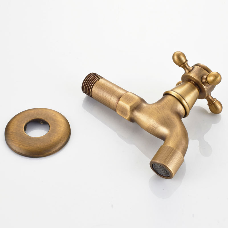 Wholesale manufacturer of plumbing hardware: Brass material, antique bronze color mop, small dragon head faucet for cooling, wall-mounted faucet Application Scenario