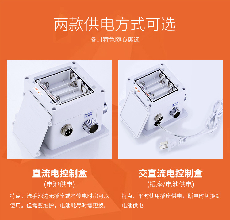 The fully automatic sensor faucet for washbasins, single hot and cold, all-copper intelligent washbasin, and infrared hand wash automatically dispense water Specification drawing