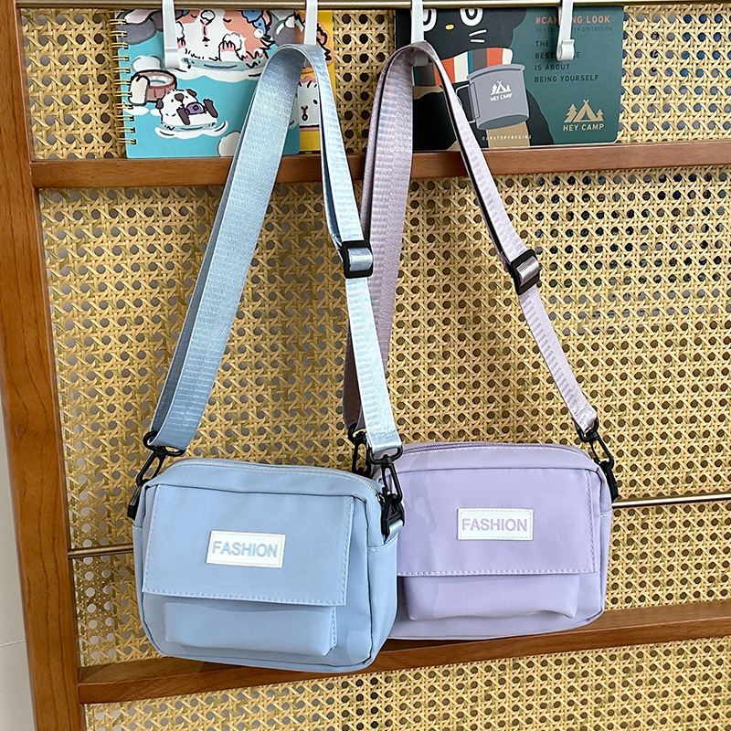 Cross-border canvas bags, couple single-shoulder bags, sturdy and durable small square bags, simple and elegant texture, student bags, women's crossbody bags Specification drawing