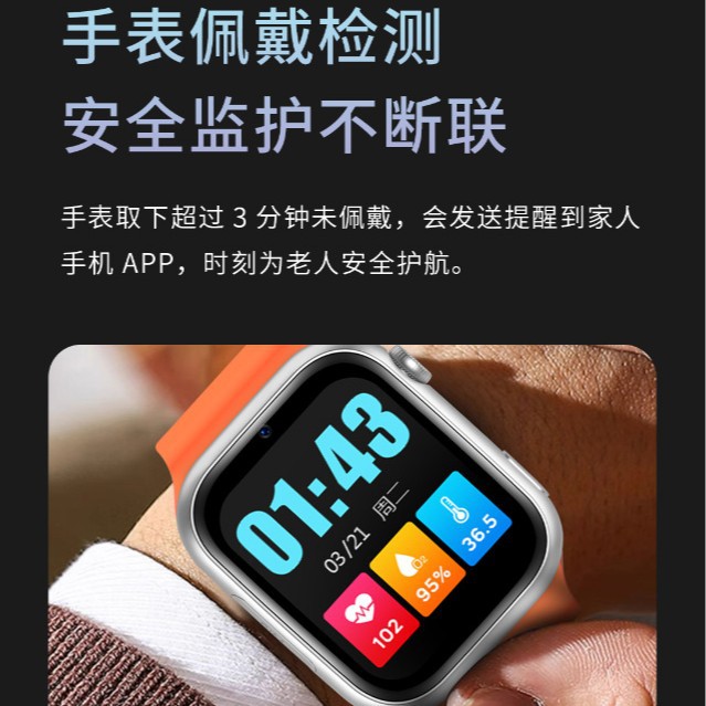 5g elderly smartwatch with gps positioning, preventing the elderly from getting lost and falling, intelligent health measurement of heart rate, blood pressure and body temperature Application Scenario