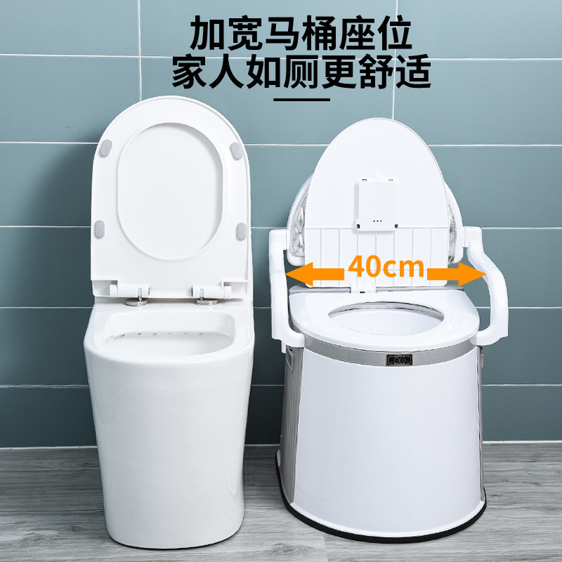 Portable toilet, elderly and pregnant women's sitting toilet, household portable elderly urinal bucket, toilet bowl, sitting chair details Picture