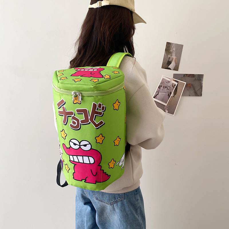 New cute schoolbag, Crayon Shin-chan, Little Crocodile box, large-capacity three-dimensional bucket bag, backpack, racket bag, trendy back full figure