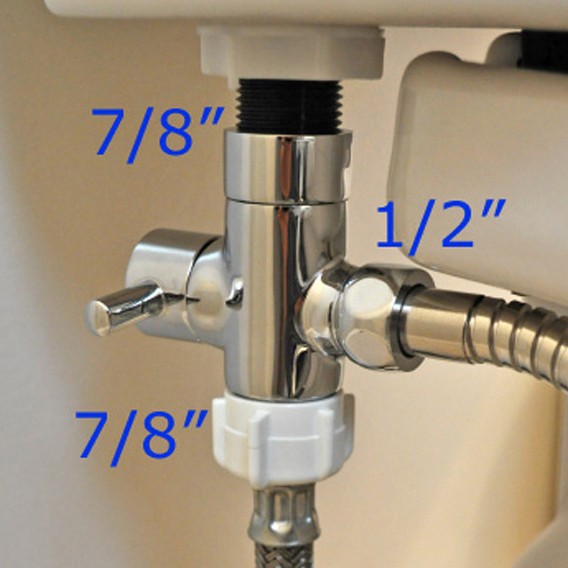 Amazon's best-selling toilet cold water distributor, toilet spray gun, three-way connector, US standard 7/8, US standard teeth 15/16 Application Scenario