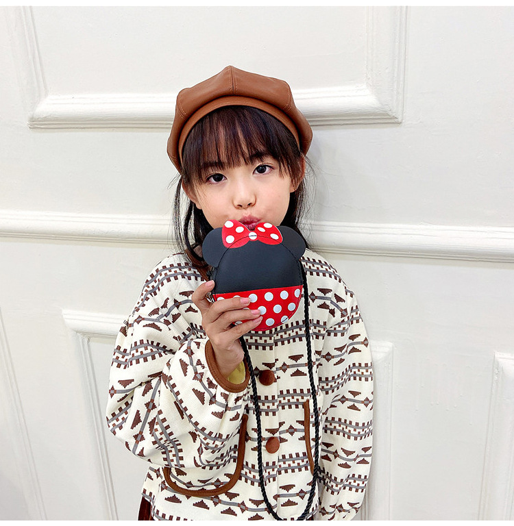 Children's bag, single-shoulder bag, 2021 new cute little bag, PU crossbody bag, trendy mini coin purse for boys and girls Specification drawing