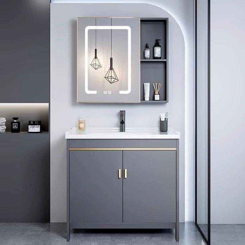 Light luxury bathroom washbasin cabinet set, washbasin countertop integrated washbasin, smart bathroom cabinet, ceramic integrated basin Specification drawing