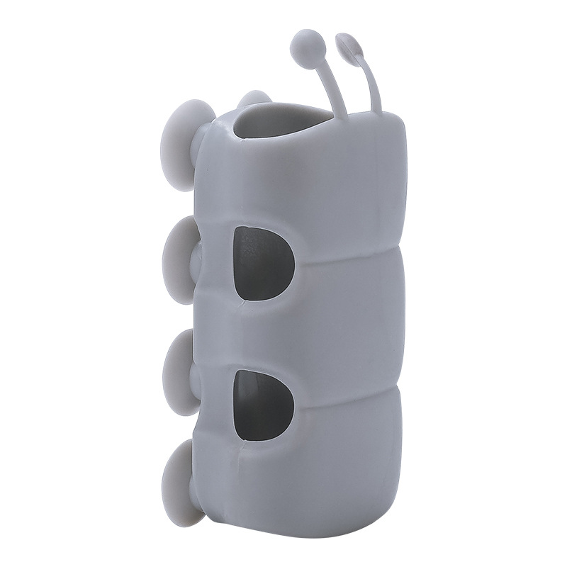 Douyin's same style caterpillar no-drilling showerhead bracket, shower head adjustment frame, bathroom silicone showerhead suction cup Item Picture